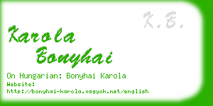 karola bonyhai business card